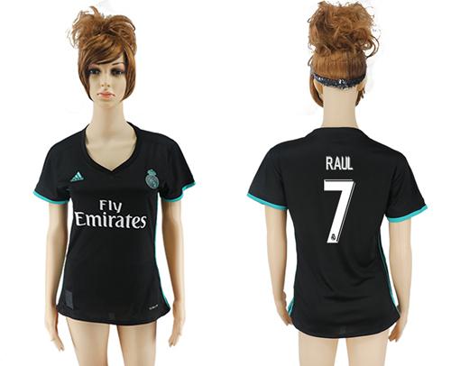 Women's Real Madrid #7 Raul Away Soccer Club Jersey - Click Image to Close